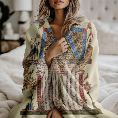 Armenian Sacred Scene Plush Velveteen Blanket Prayer – Diaspora Heritage Gift - timelessbohochic.com