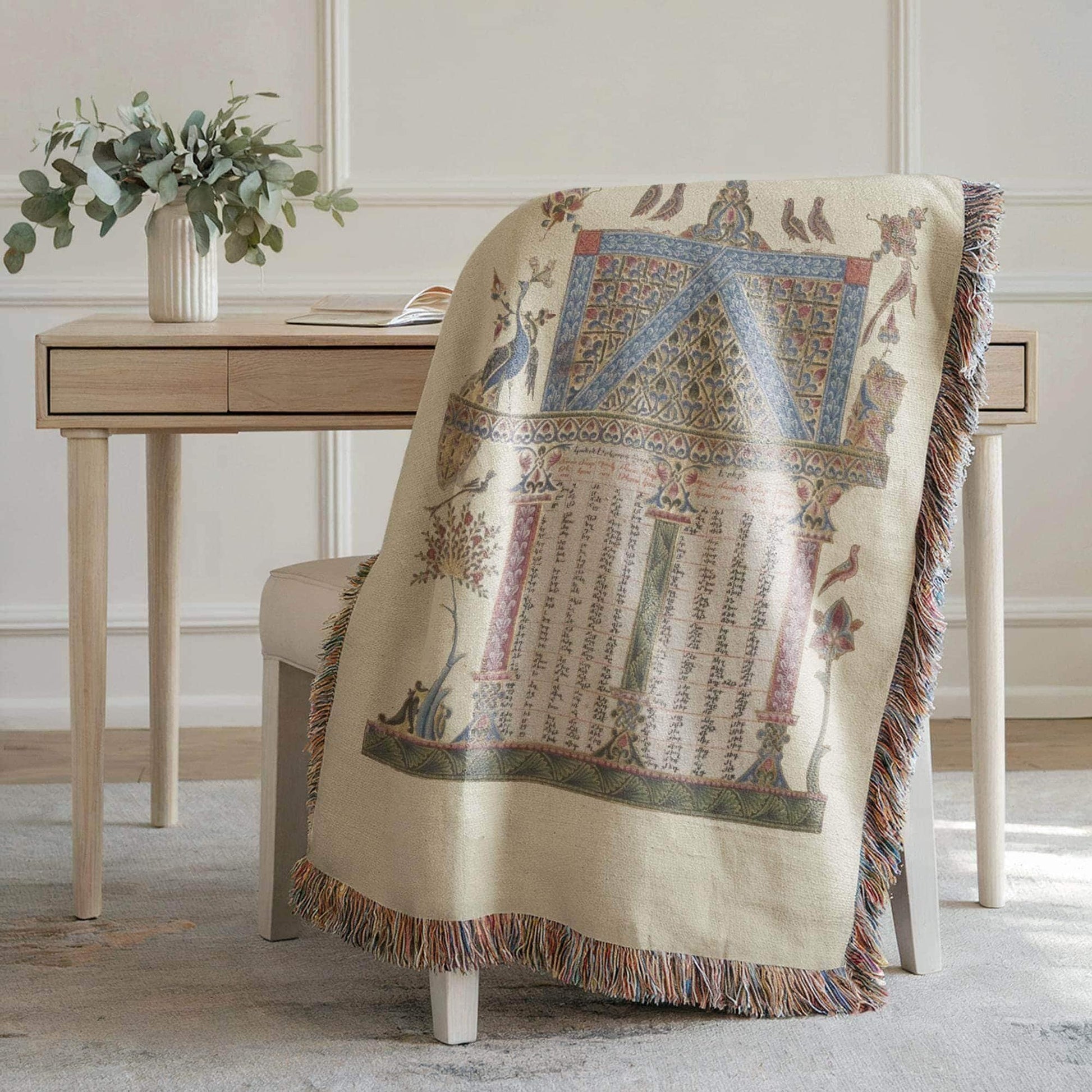 Armenian Sacred Scene Woven Cotton Blanket – Diaspora Heritage Gift