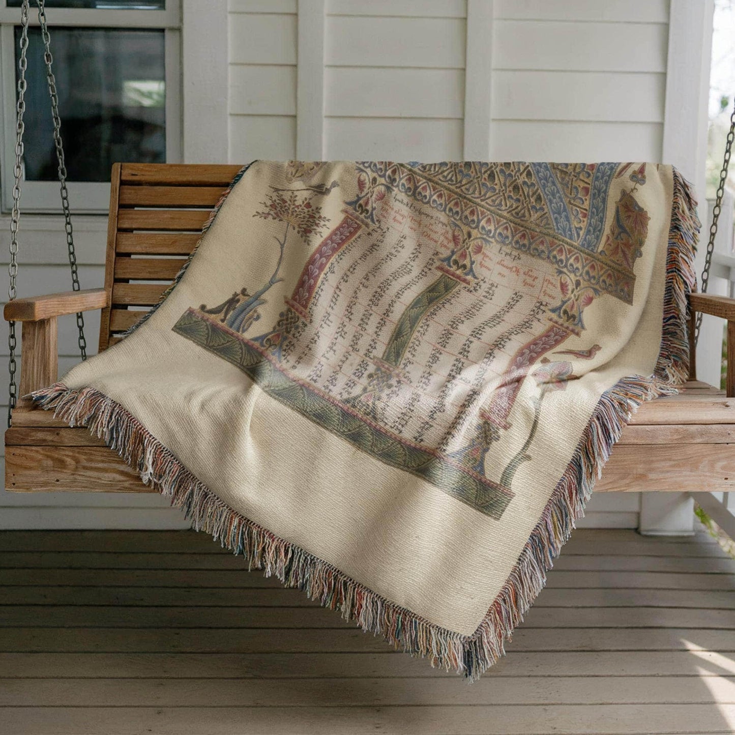 Armenian Sacred Scene Woven Cotton Blanket – Diaspora Heritage Gift