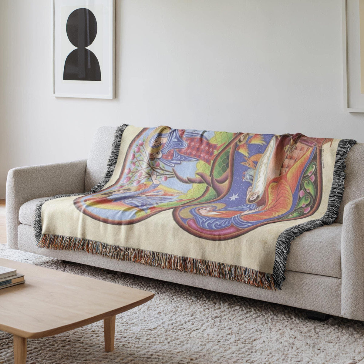 Armenian Sacred Scene Woven Wall Tapestry – Armenian Christmas Gift - timelessbohochic.com