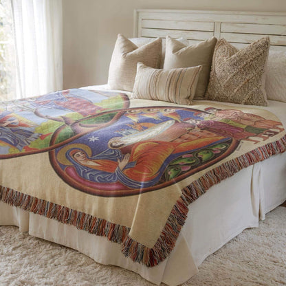 Armenian Sacred Scene Woven Wall Tapestry – Armenian Christmas Gift - timelessbohochic.com