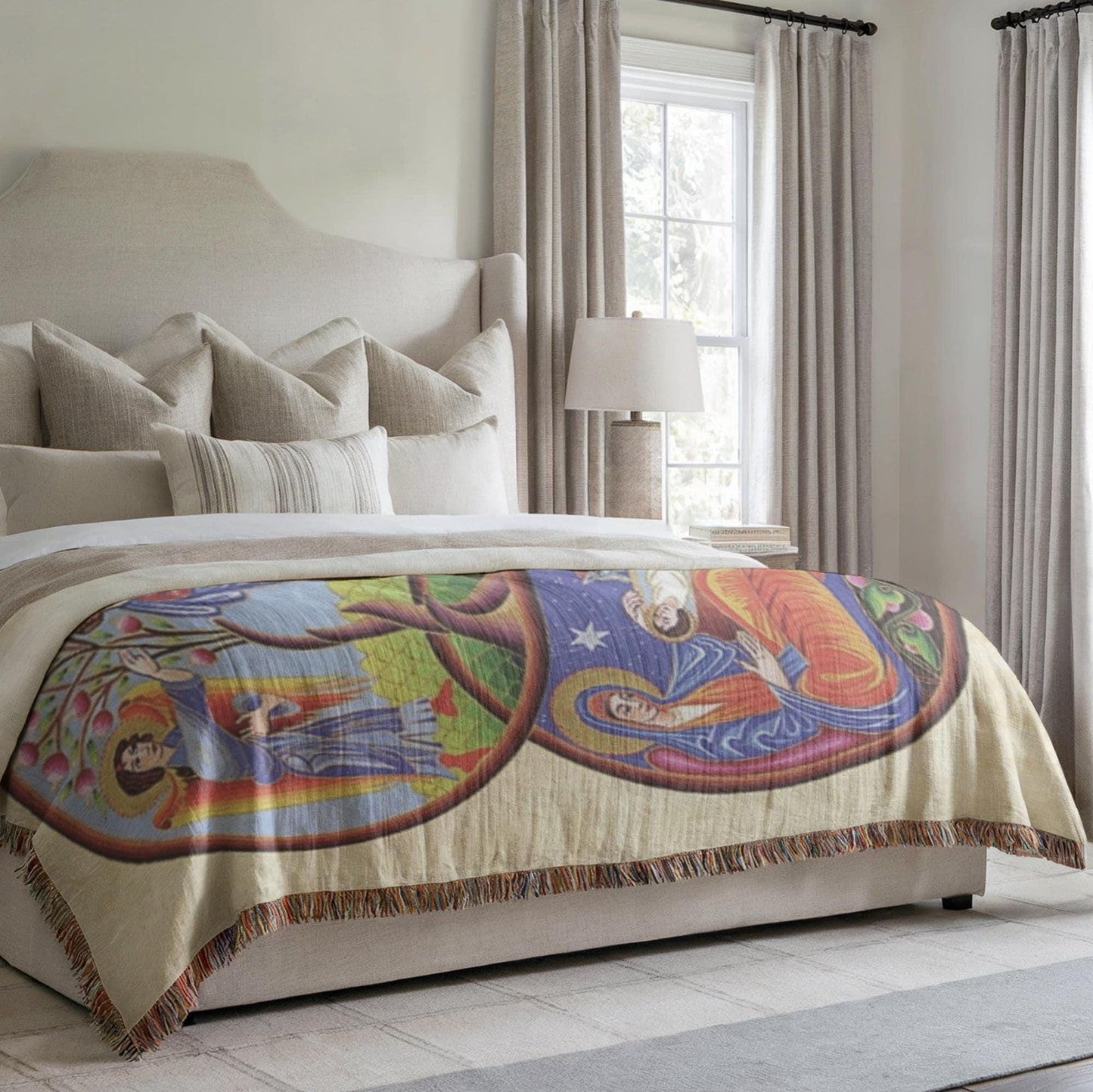 Armenian Sacred Scene Woven Wall Tapestry – Armenian Christmas Gift - timelessbohochic.com