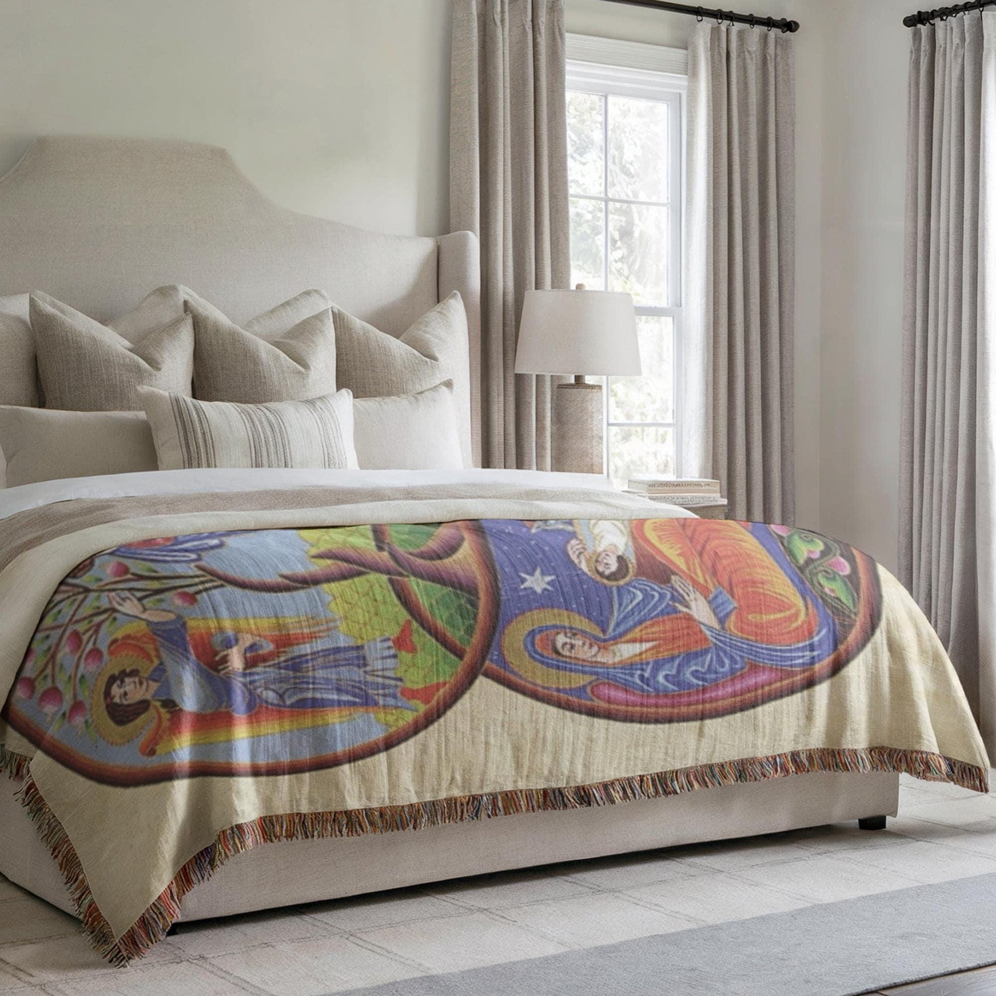 Armenian Sacred Scene Woven Wall Tapestry – Armenian Christmas Gift - timelessbohochic.com