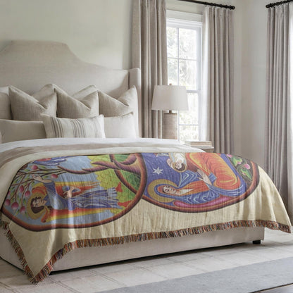 Armenian Sacred Scene Woven Wall Tapestry – Armenian Christmas Gift - timelessbohochic.com