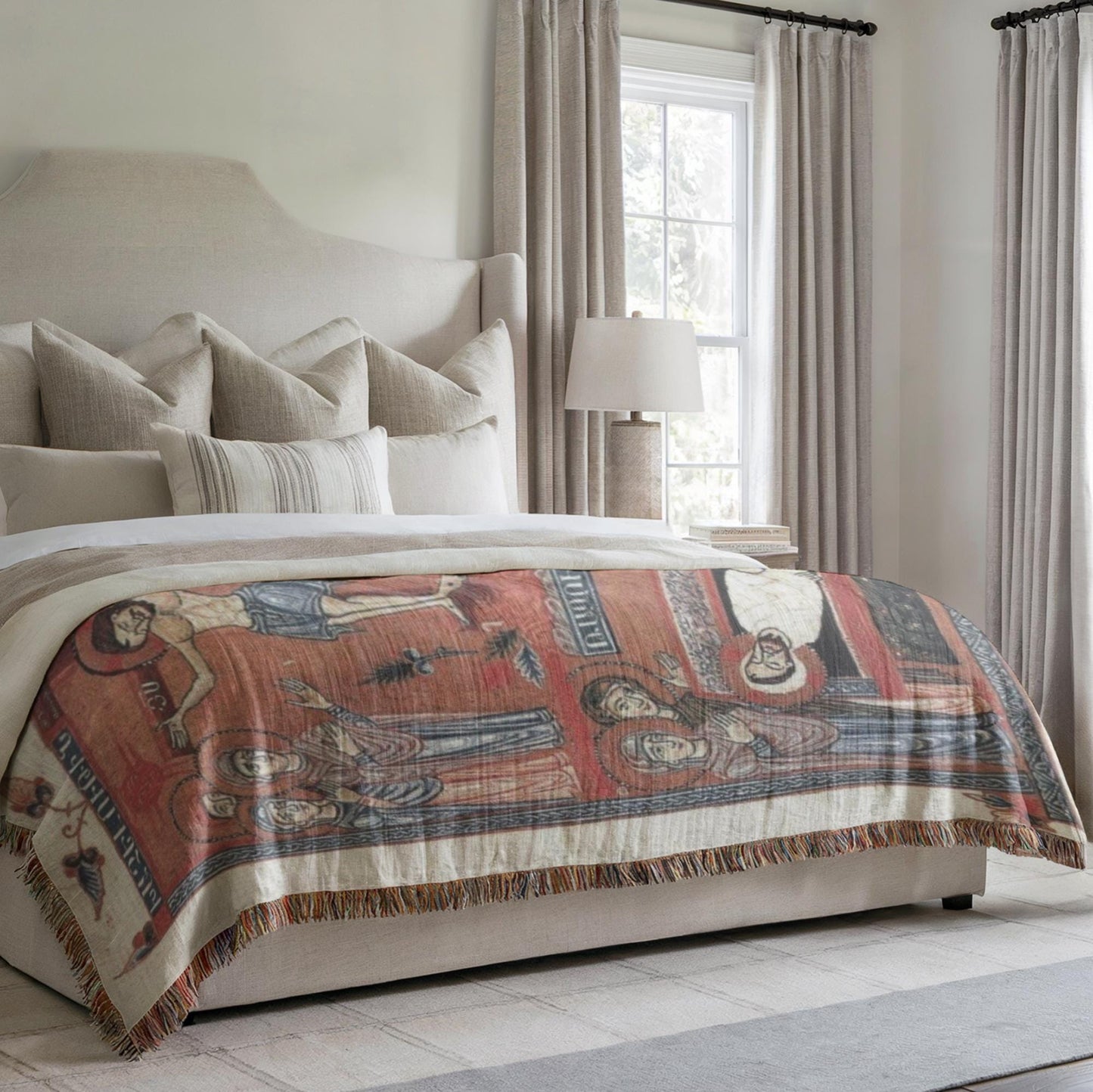 Armenian Sacred Scene Woven Wall Tapestry Artisan – Diaspora Heritage Gift - timelessbohochic.com