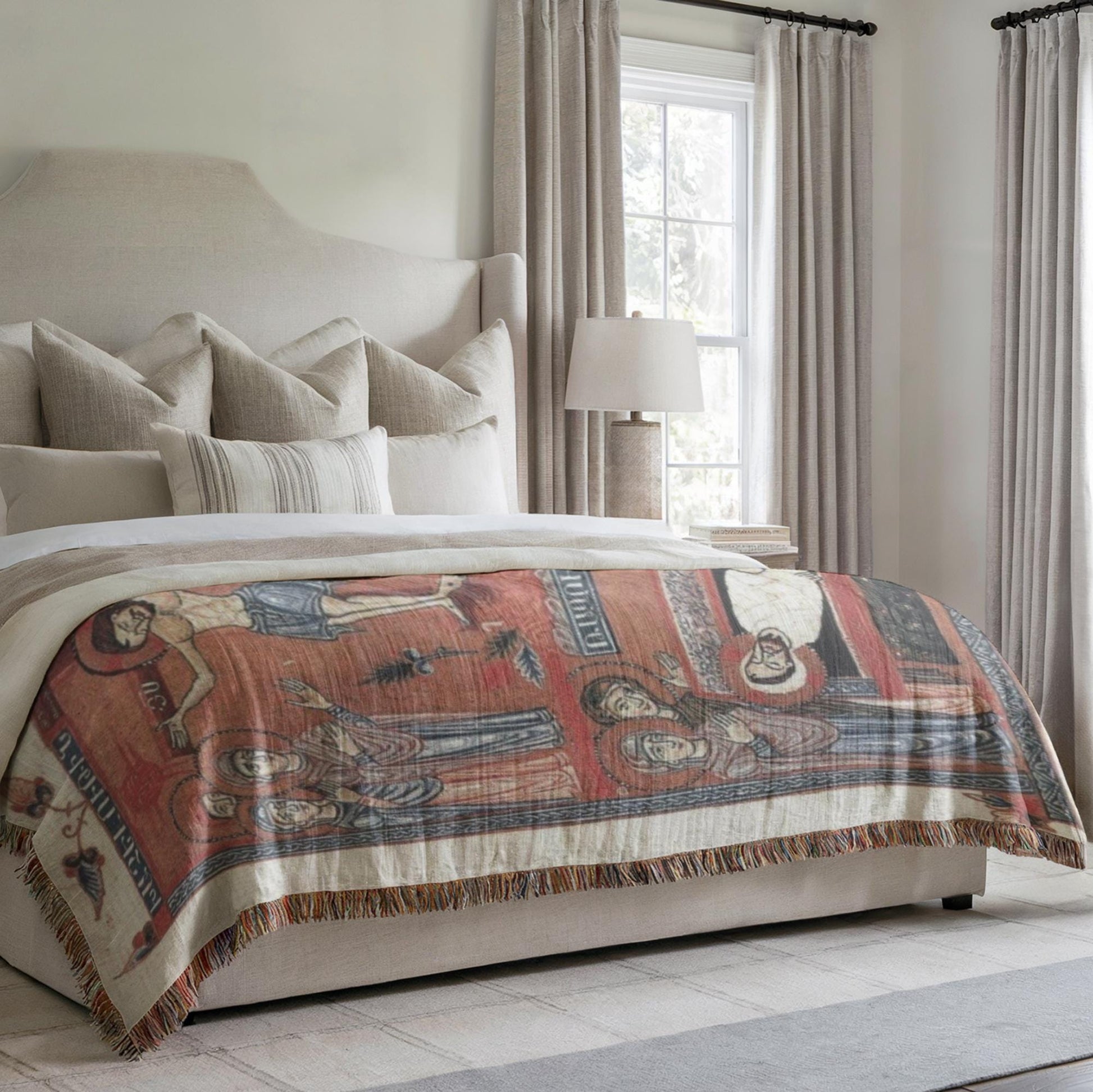 Armenian Sacred Scene Woven Wall Tapestry Artisan – Diaspora Heritage Gift - timelessbohochic.com