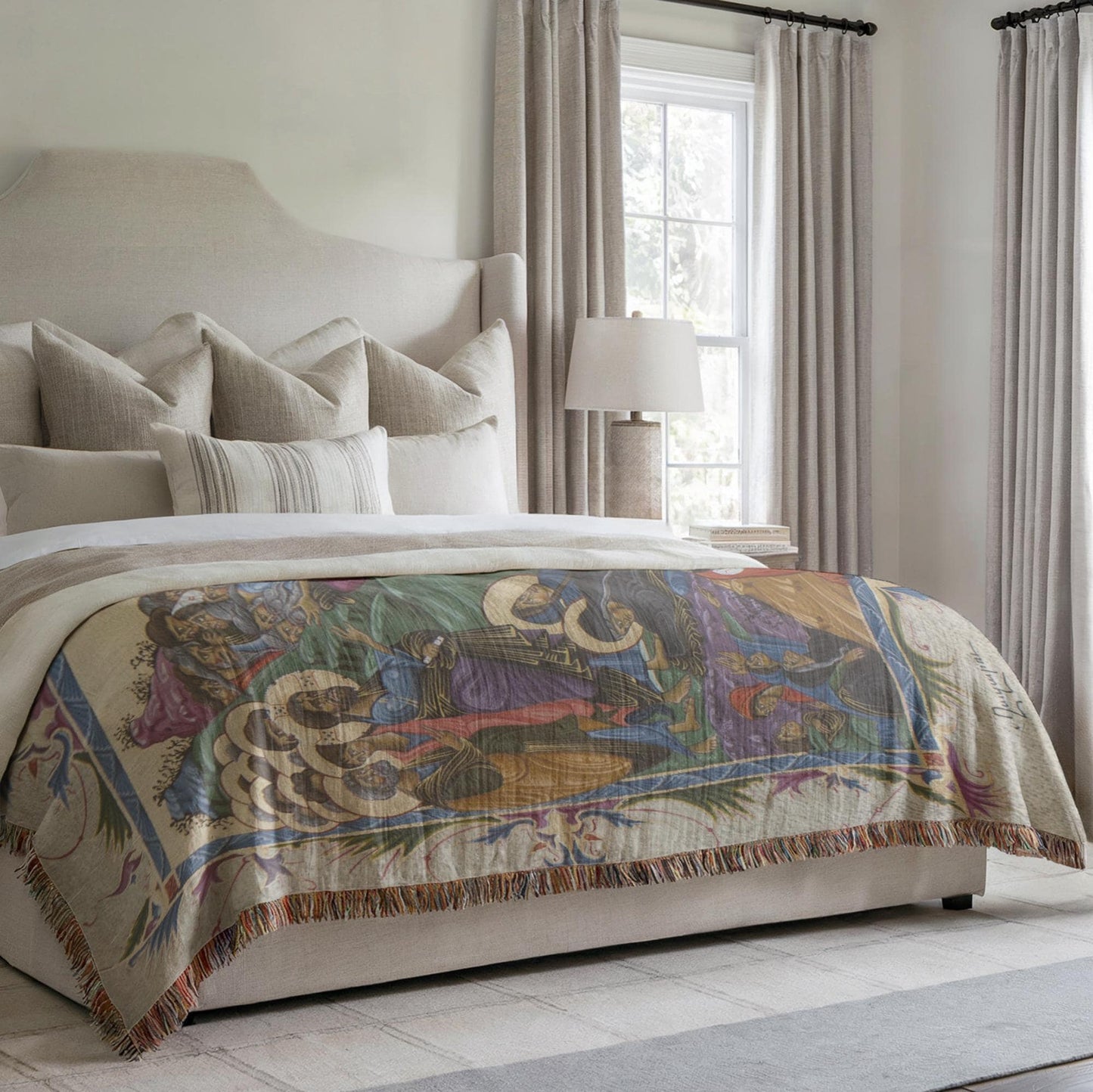 Armenian Sacred Scene Woven Wall Tapestry – Diaspora Heritage Gift
