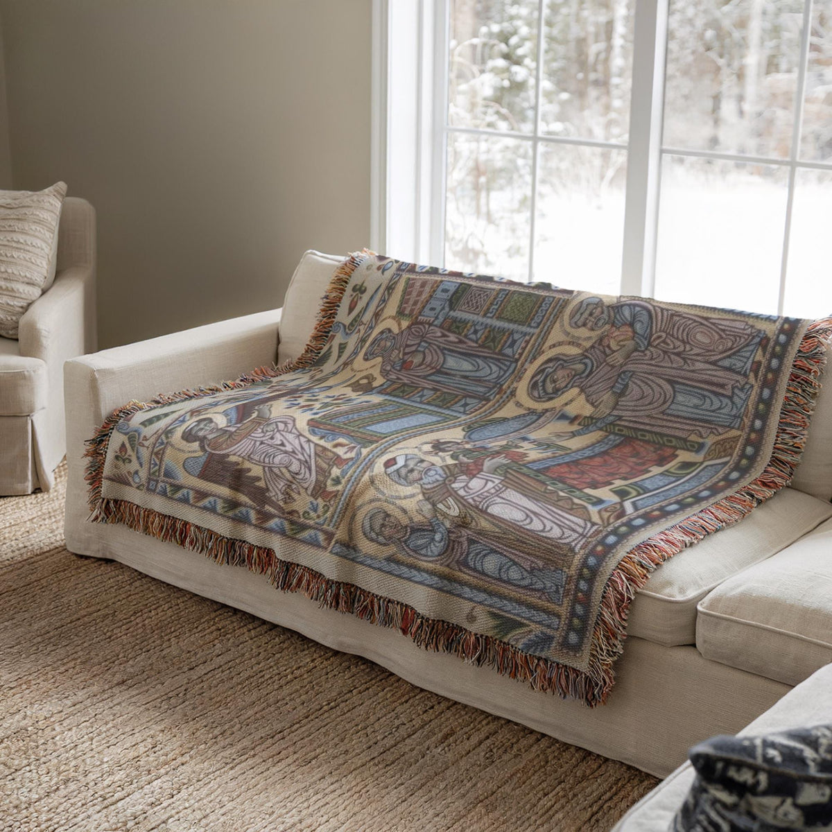 Presentation of Jesus at the Temple Armenian woven wall tapestry - Diaspora Heritage Gift - timelessbohochic.com