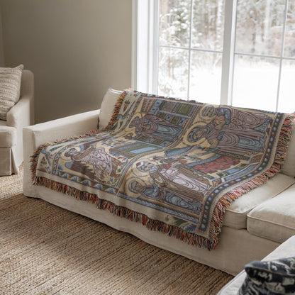 Presentation of Jesus at the Temple Armenian woven wall tapestry - Diaspora Heritage Gift - timelessbohochic.com