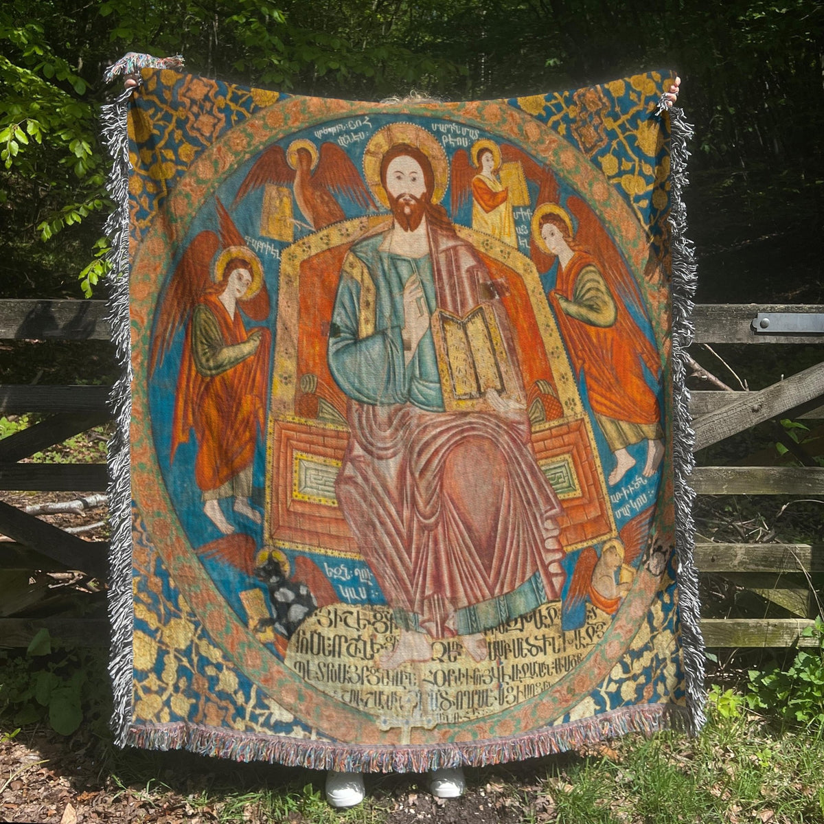 Armenian Sacred Scene Woven Wall Tapestry Jesus – Diaspora Heritage Gift - timelessbohochic.com