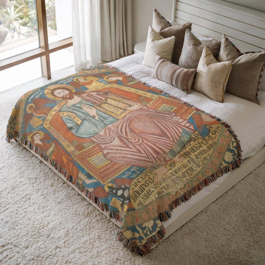 Armenian Sacred Scene Woven Wall Tapestry Jesus – Diaspora Heritage Gift - timelessbohochic.com