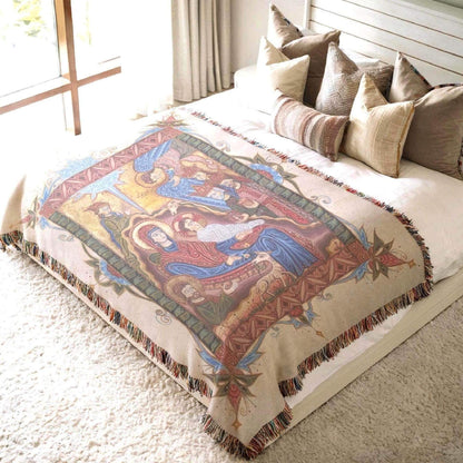 Nativity Armenian Woven Wall Tapestry II – Diaspora Heritage Gift - timelessbohochic.com