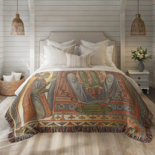 Armenian Sacred Scene Woven Wall Tapestry Nativity – Diaspora Heritage Gift - timelessbohochic.com