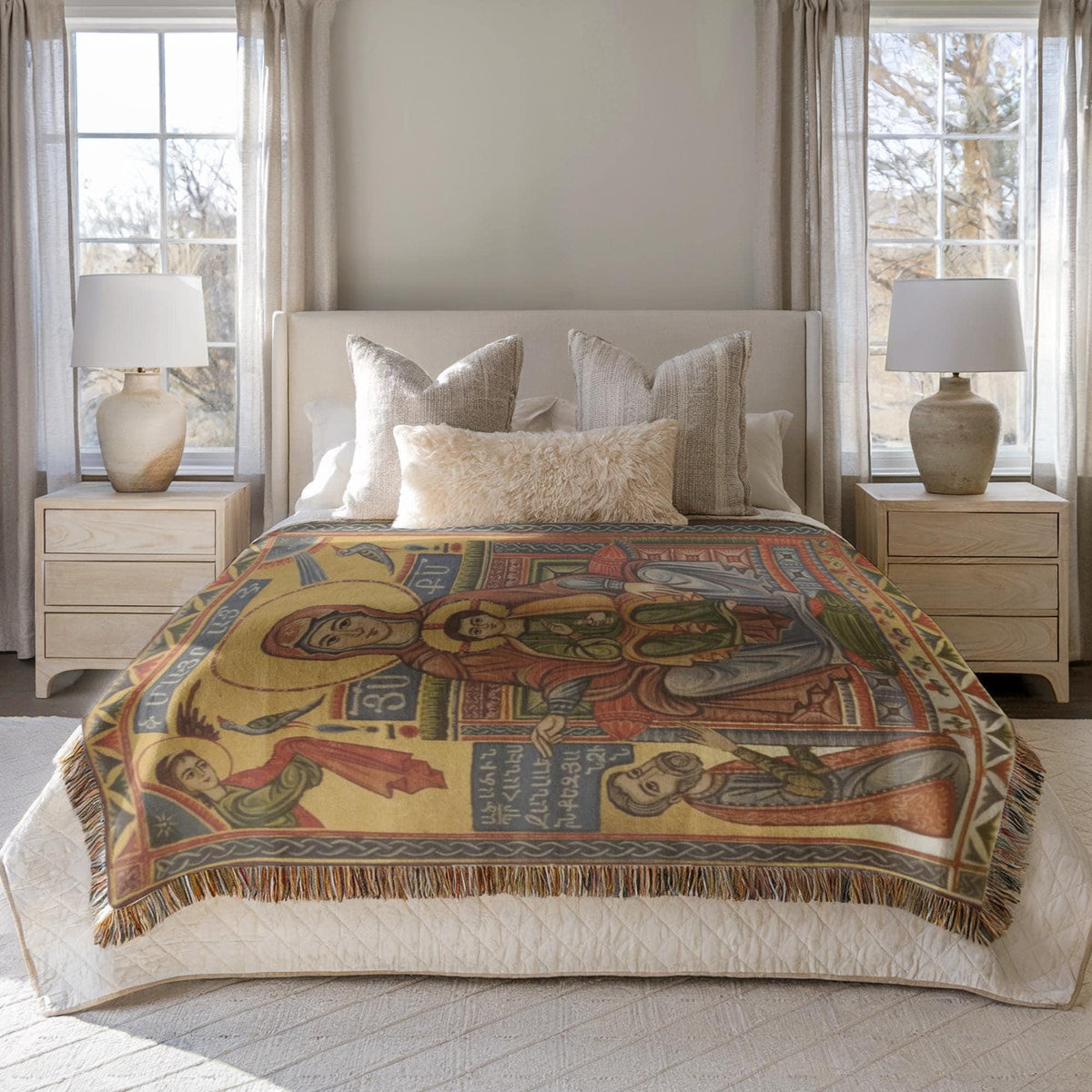 Armenian Sacred Scene Woven Wall Tapestry Nativity – Diaspora Heritage Gift