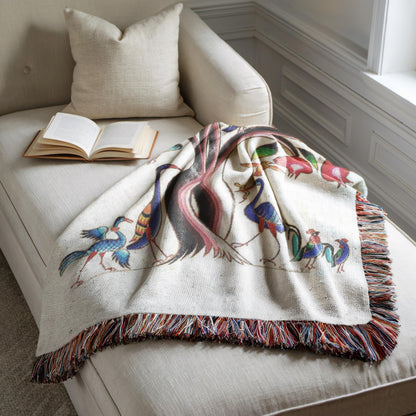 Armenian Tree of Life Woven Cotton Blanket – Diaspora Heritage Gift - timelessbohochic.com