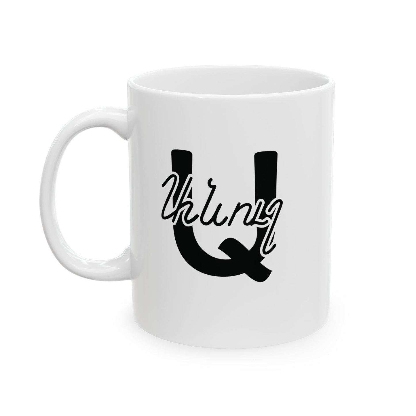 Armenian White Alphabet Ceramic Mug – Armenian Christmas Gift