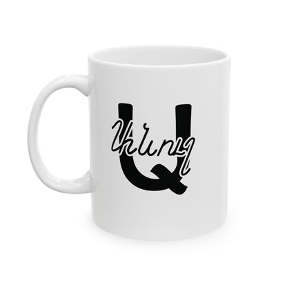 Armenian White Alphabet Ceramic Mug – Armenian Christmas Gift
