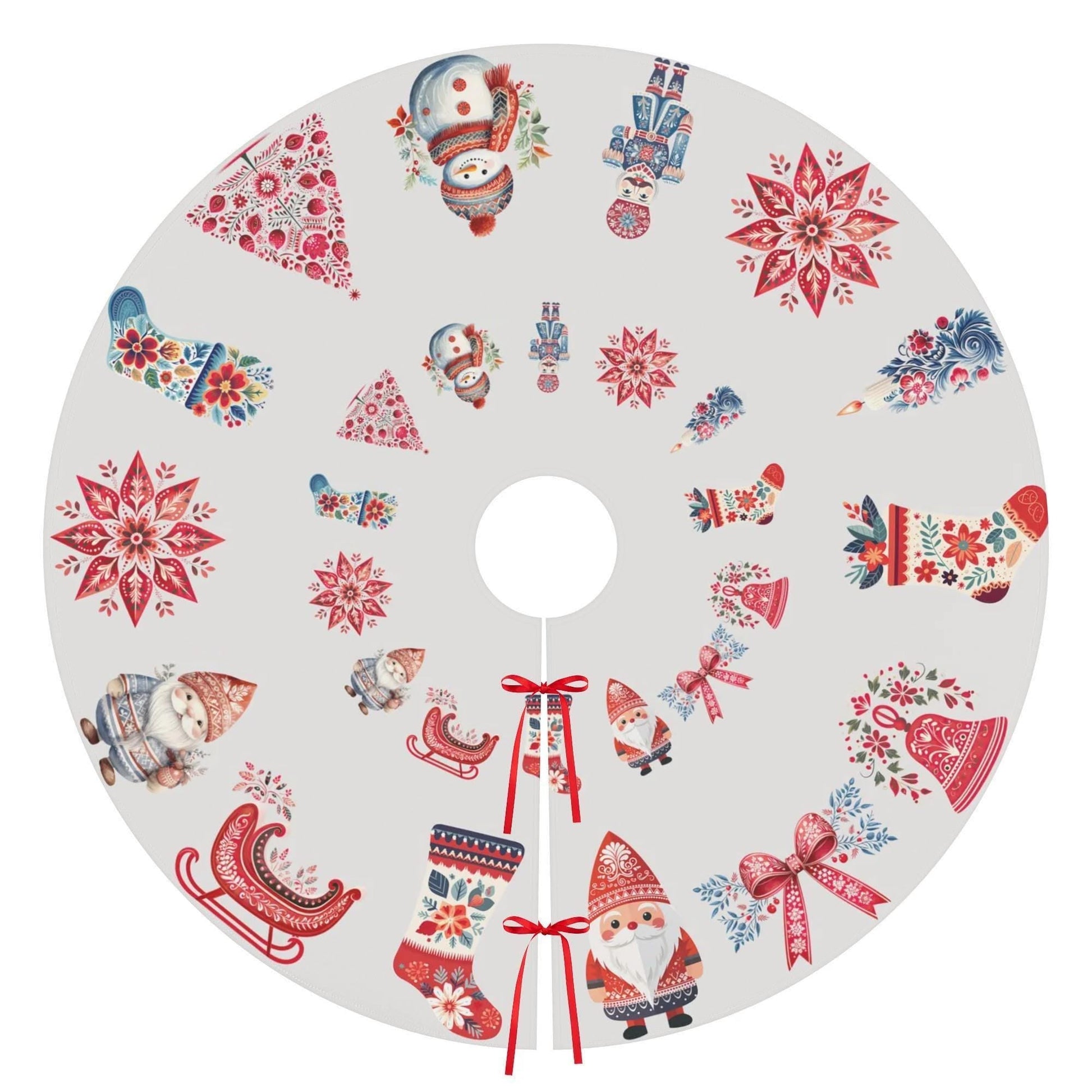 Nordic Christmas Tree Skirt – Scandinavian Holiday Decor | Cozy Winter Tree Skirt