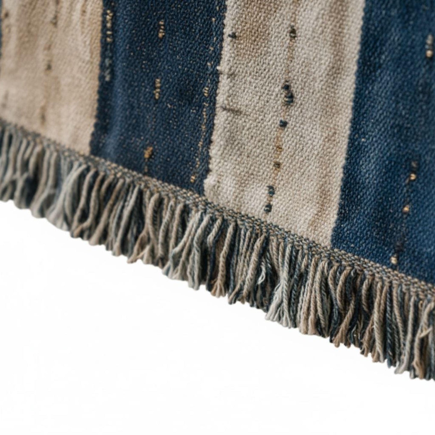 Southwestern outdoor woven throw blanket with geometric pattern for patio styling