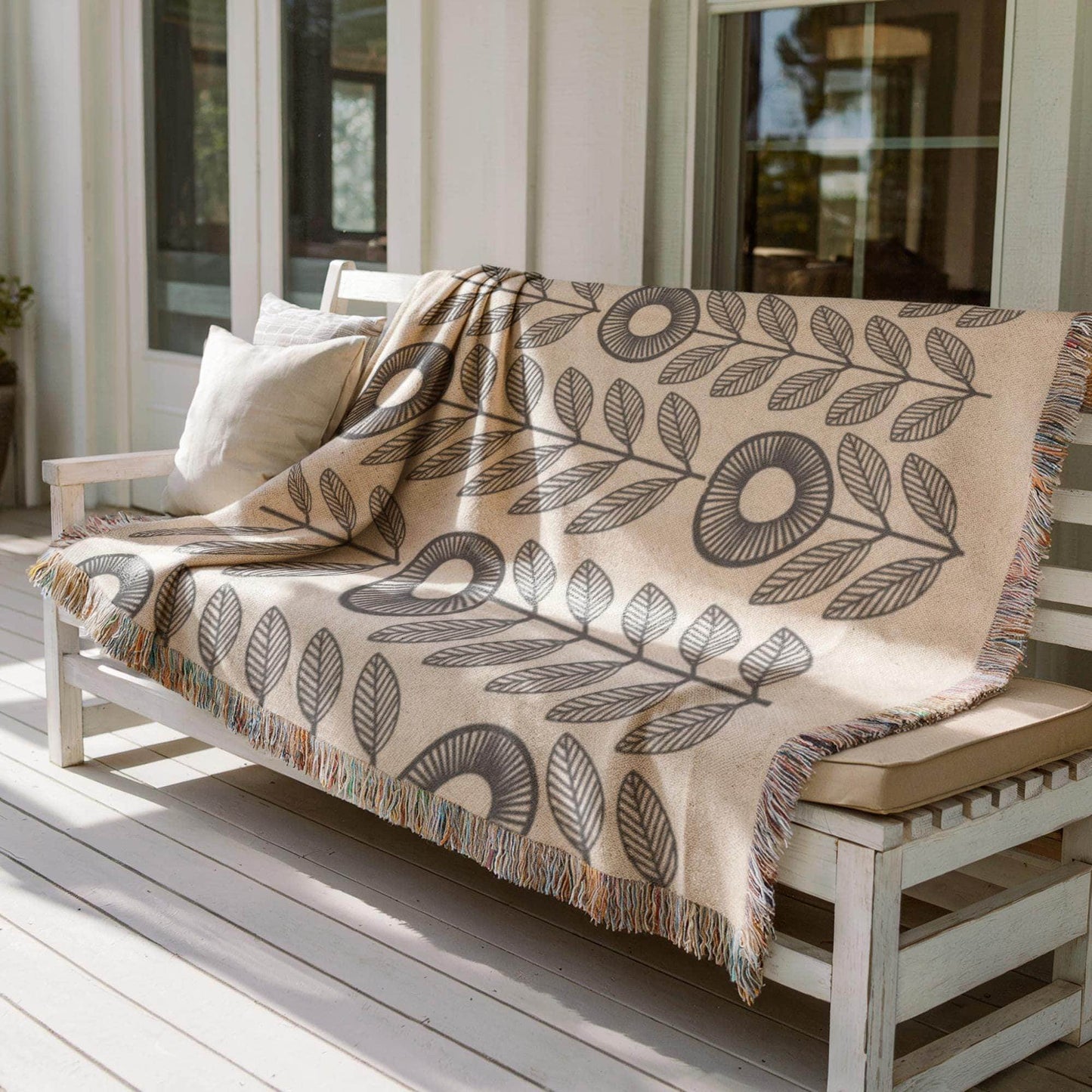 Woven Tapestry Floral Pattern - Cottagecore Style Textured Textile Art - timelessbohochic.com