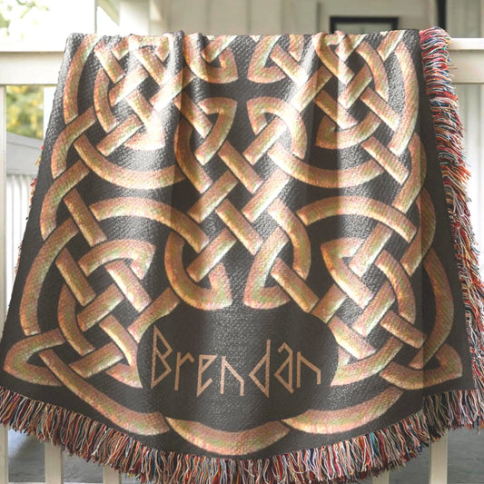 Celtic Woven Blanket – Irish Knotwork Throw | Custom Cotton Heritage Bedspread