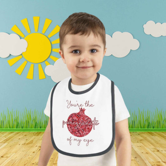 Armenian Baby Bib - Pomegranate Baby Bib With Soft Cotton Fabric & Velcro Closure - timelessbohochic.com