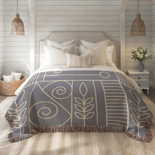 Woven Blanket – Cozy Home Decor | Modern Throw Blanket With Geometric Pattern