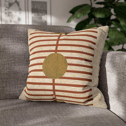 Scandinavian Inspired pillow cover with geometric pattern styled on a sofa or bed