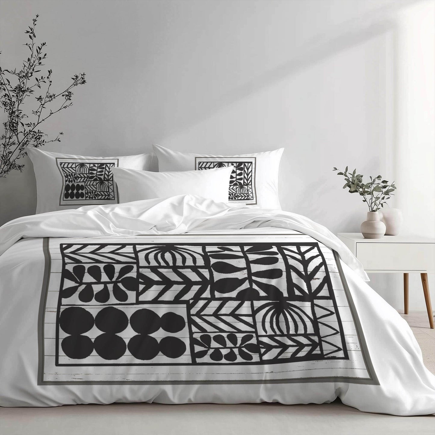 Modern Bedding Set - Geometric Duvet Cover with Zipper Closure & Stylish Pillowcases - timelessbohochic.com
