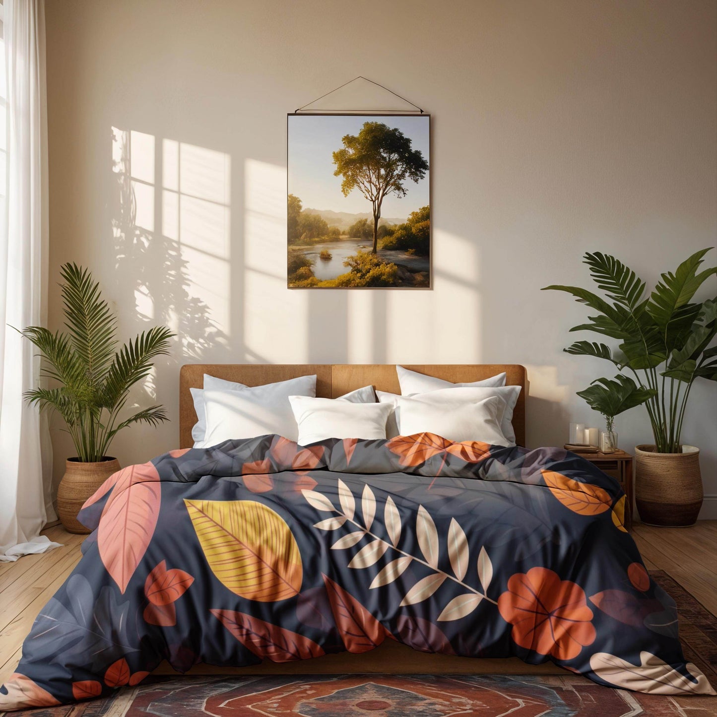 Harvest Season Bedding - Soft Breathable 3 Piece Fall Bedding Set With Leaf Print Duvet - timelessbohochic.com