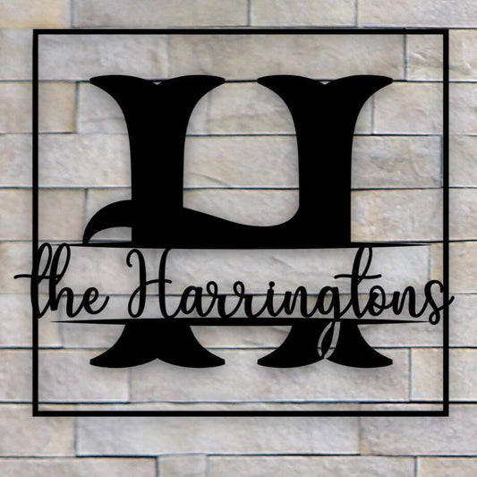 Custom Family Name Sign - Personalized Metal Plaque | Powder Coated Steel Wall Art