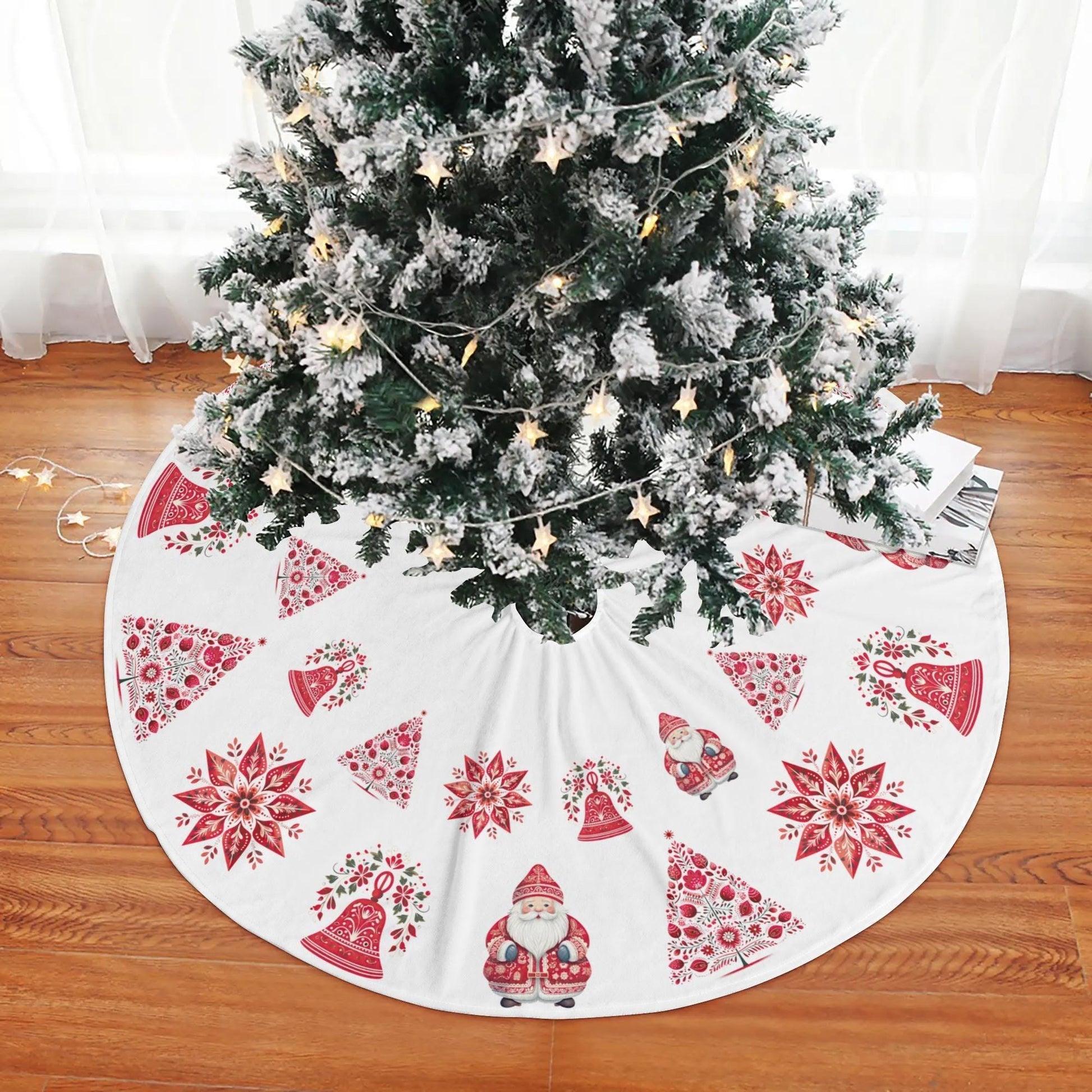 Nordic Christmas Tree Skirt – Scandinavian Holiday Decor | Cozy Fleece Skirt
