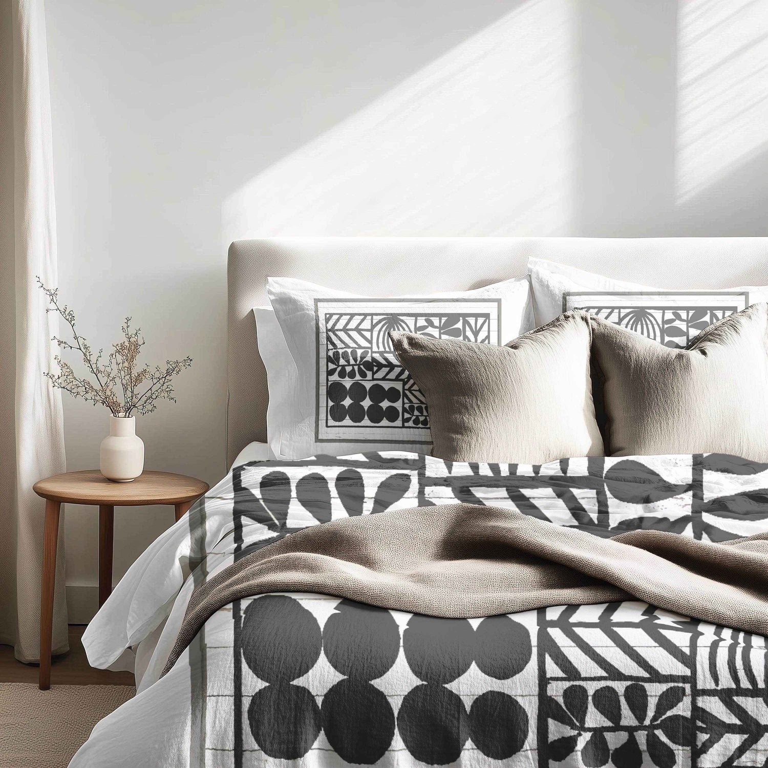 Modern Geometric Duvet Cover Set with Zipper Closure & Stylish Pillowcases