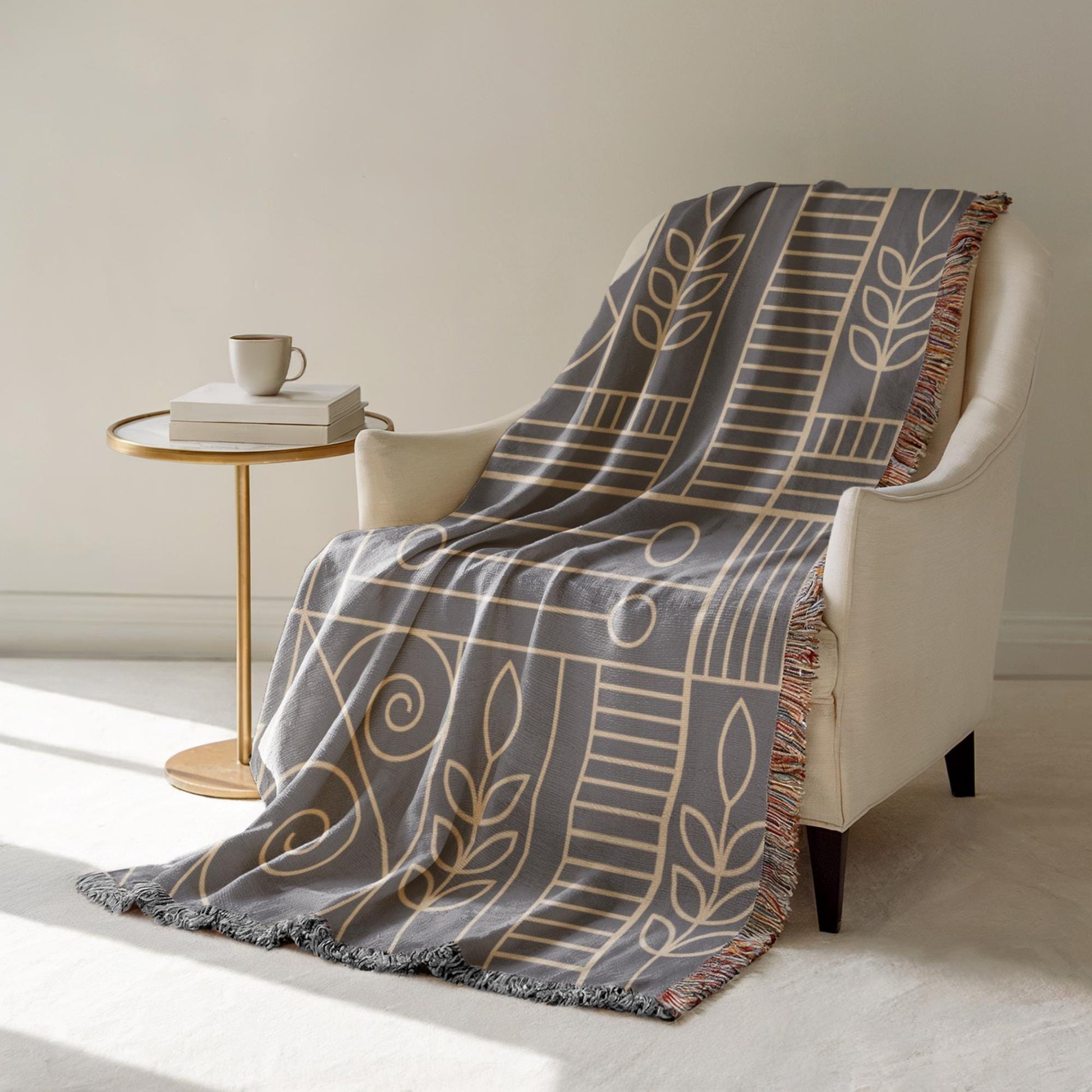 Woven Blanket – Cozy Home Decor | Modern Throw Blanket With Geometric Pattern