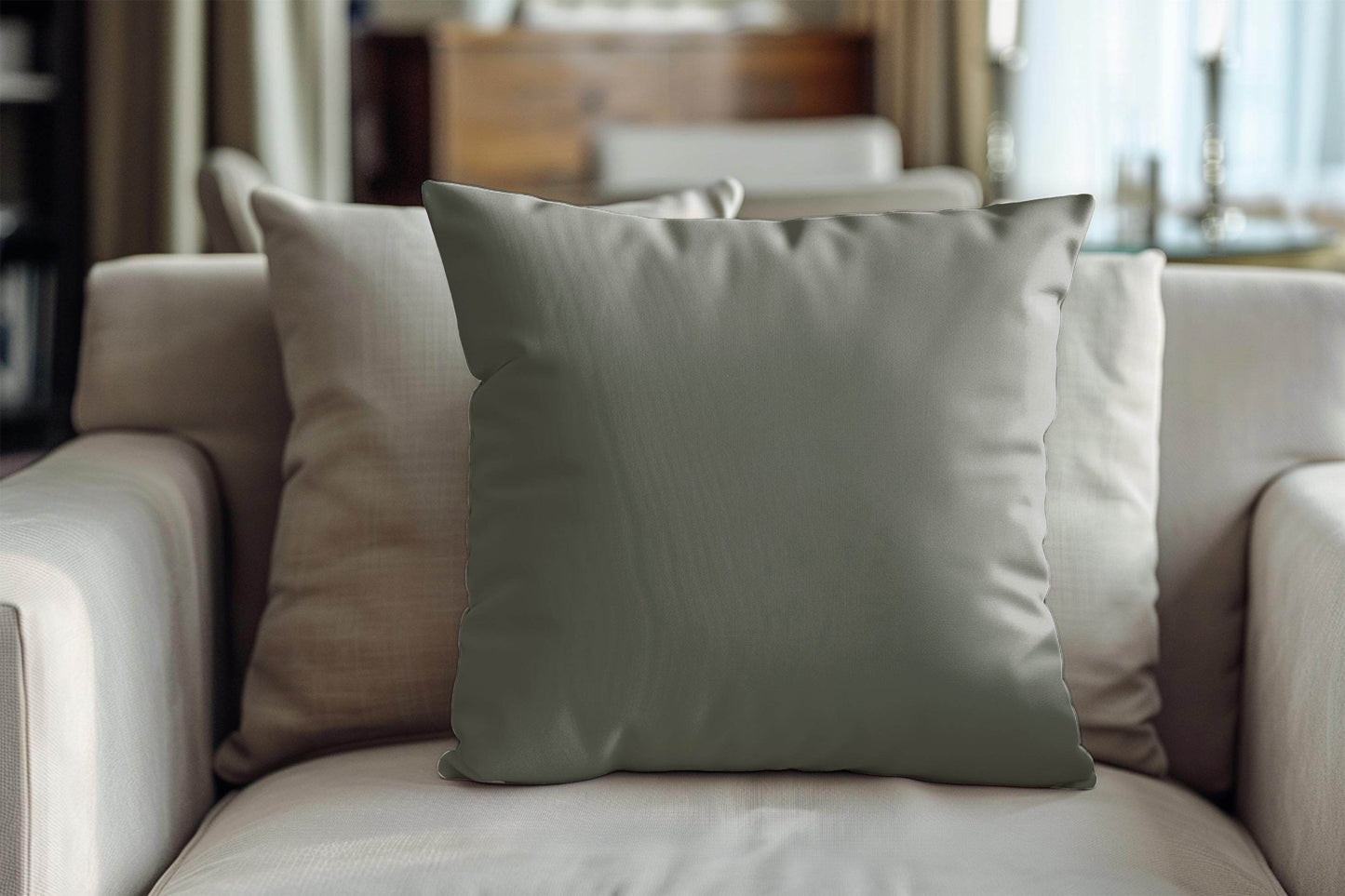 Art Deco Cushion - Retro Style Pillow with Forest Design | Woven Cotton 18x18 - timelessbohochic.com