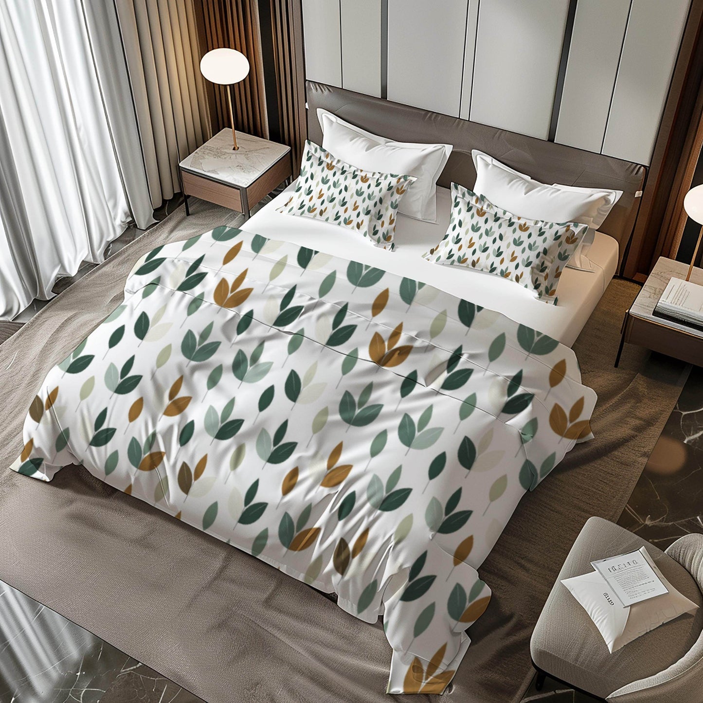 Fall Decor Duvet Cover | Leaf Design Bedding Set - Soft Breathable Polyester 3-Piece Bedspread - timelessbohochic.com