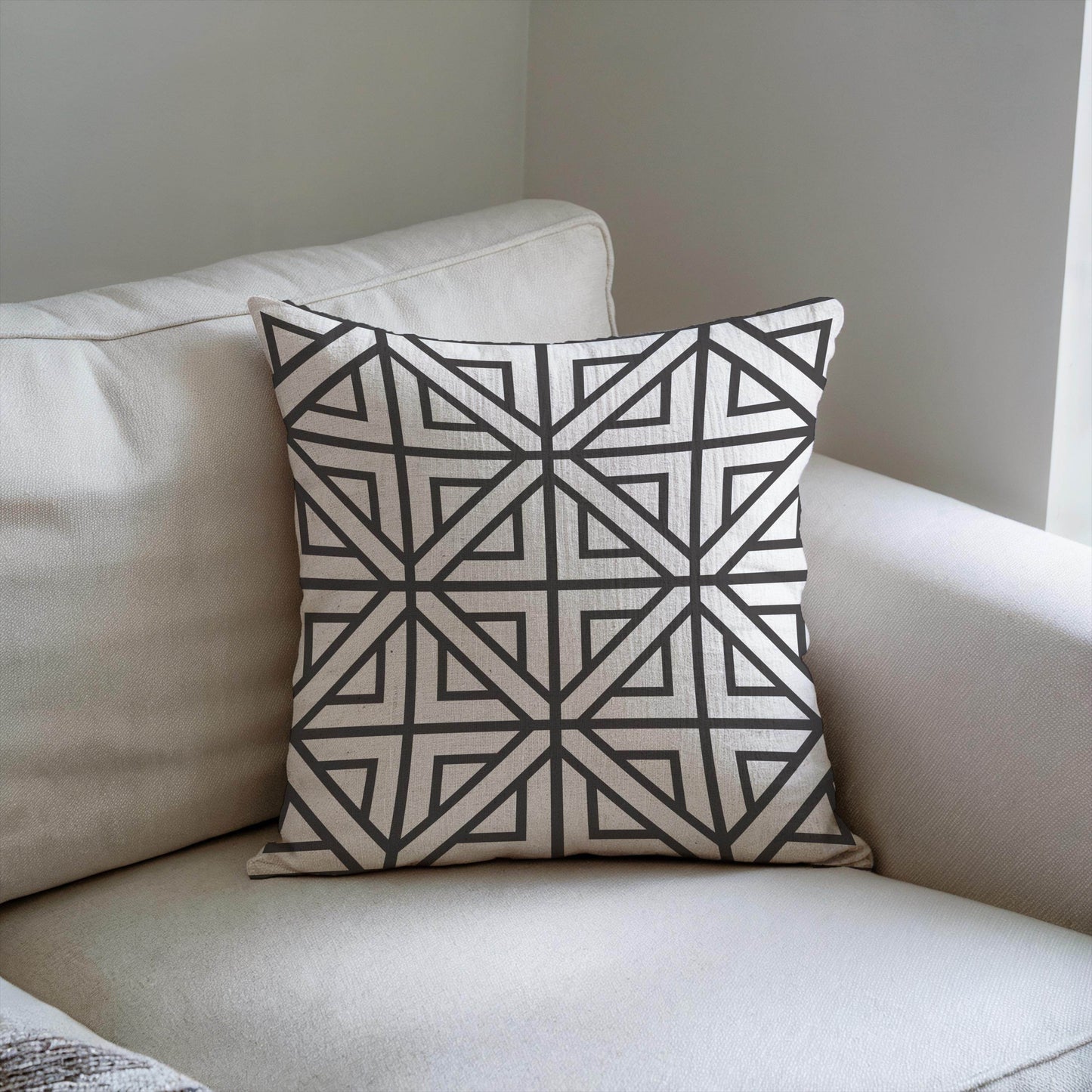Geometric Pillowcase - Modern Throw Pillow With Patterned Cushion Cover - timelessbohochic.com