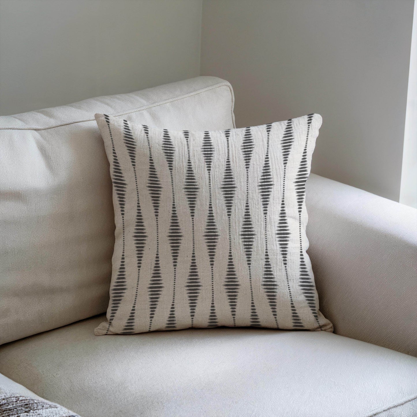 Modern Geometric Cushion - Scandinavian Throw Pillow | Black White Patterned Accent Pillow - timelessbohochic.com