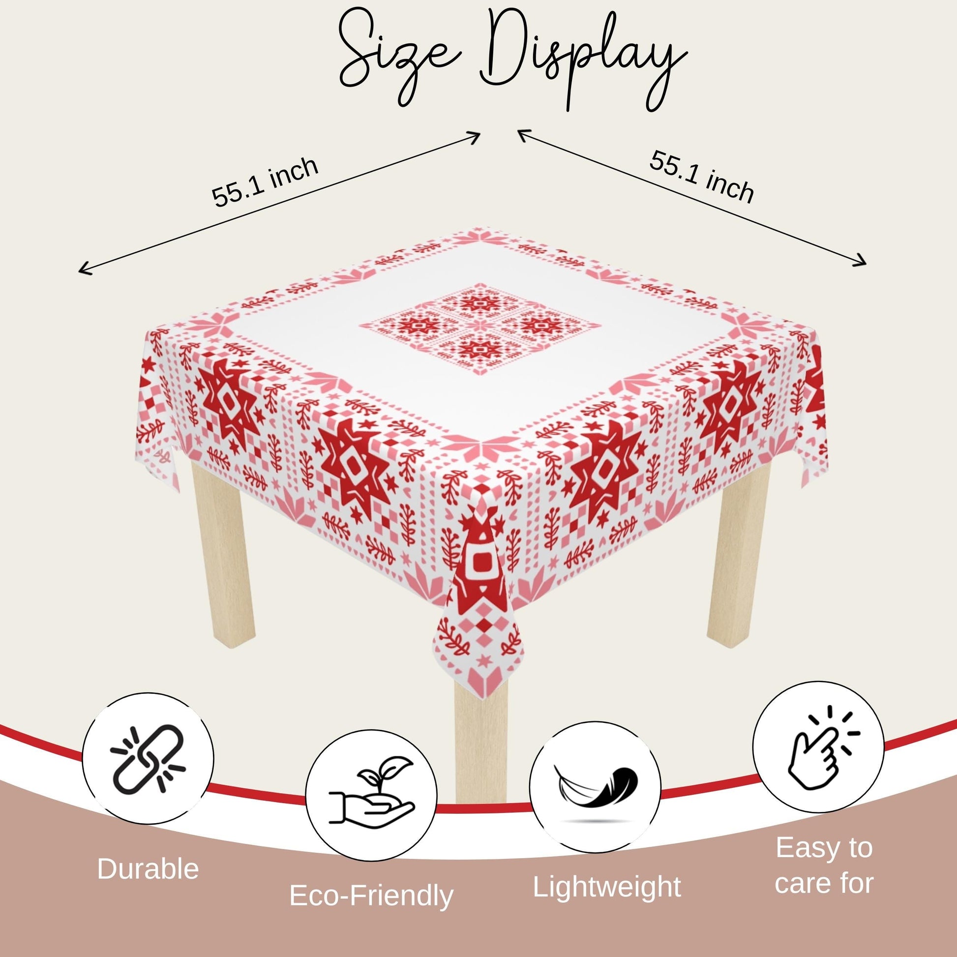 Scandinavian Star Tablecloth - Nordic Holiday Table Cover | Cozy Winter Decor
