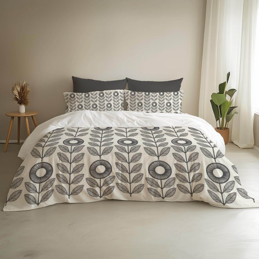 Floral Bedding Set - Sunflower Duvet Cover & Soft Breathable 3-Piece Bedspread - timelessbohochic.com