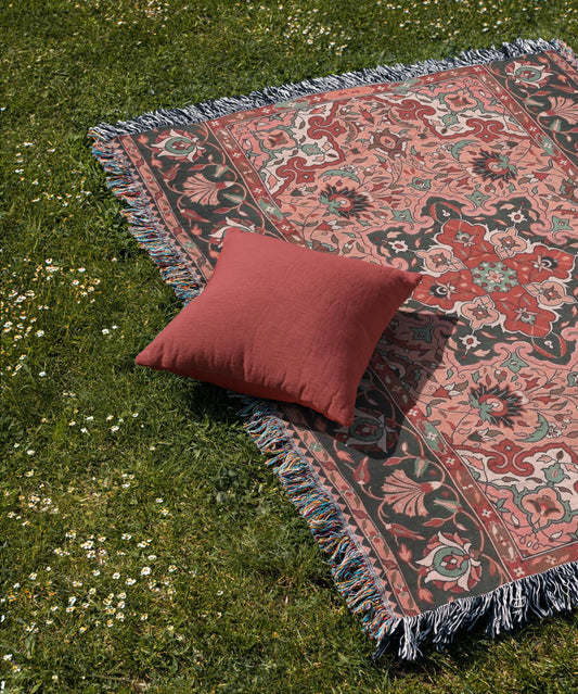 Turkish Pillow Blanket Set – Cotton Sofa Throw with Boho Accent Pillows & Geometric Textile Decor