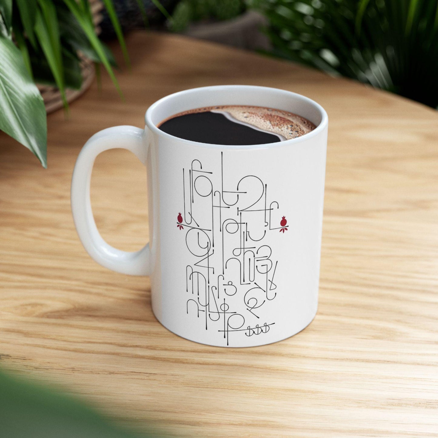 Contemporary Armenian Alphabet Ceramic Mug, Modern Script - timelessbohochic.com