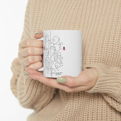 Contemporary Armenian Alphabet Ceramic Mug, Modern Script - timelessbohochic.com