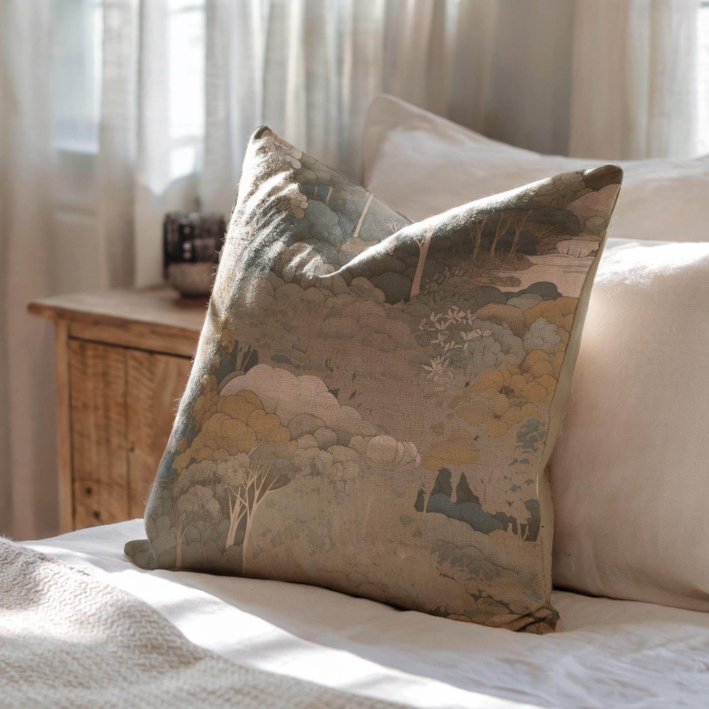 Tapestry Inspired Pillow - Sofa Bed Pillow with Armchair Cushion Cover & Soft Polyester Filling - timelessbohochic.com