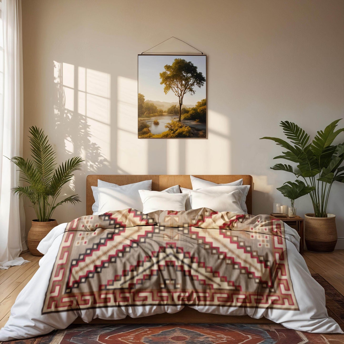 Native American Bedding Set – Geometric Duvet Cover 3 Piece Set with Zipper & Soft Fabric - timelessbohochic.com