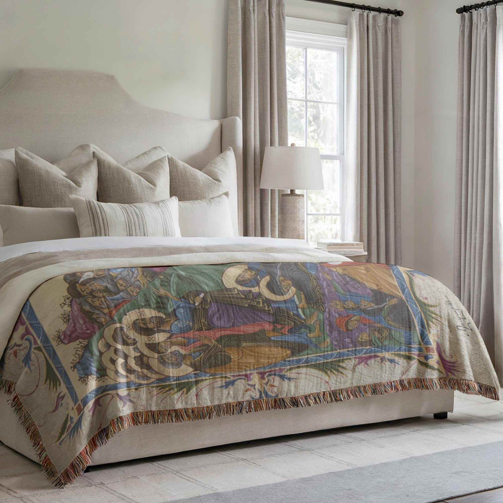 Armenian Tapestry Throw – Large Durable Cotton Throw | Spiritual Wall Hanging - timelessbohochic.com