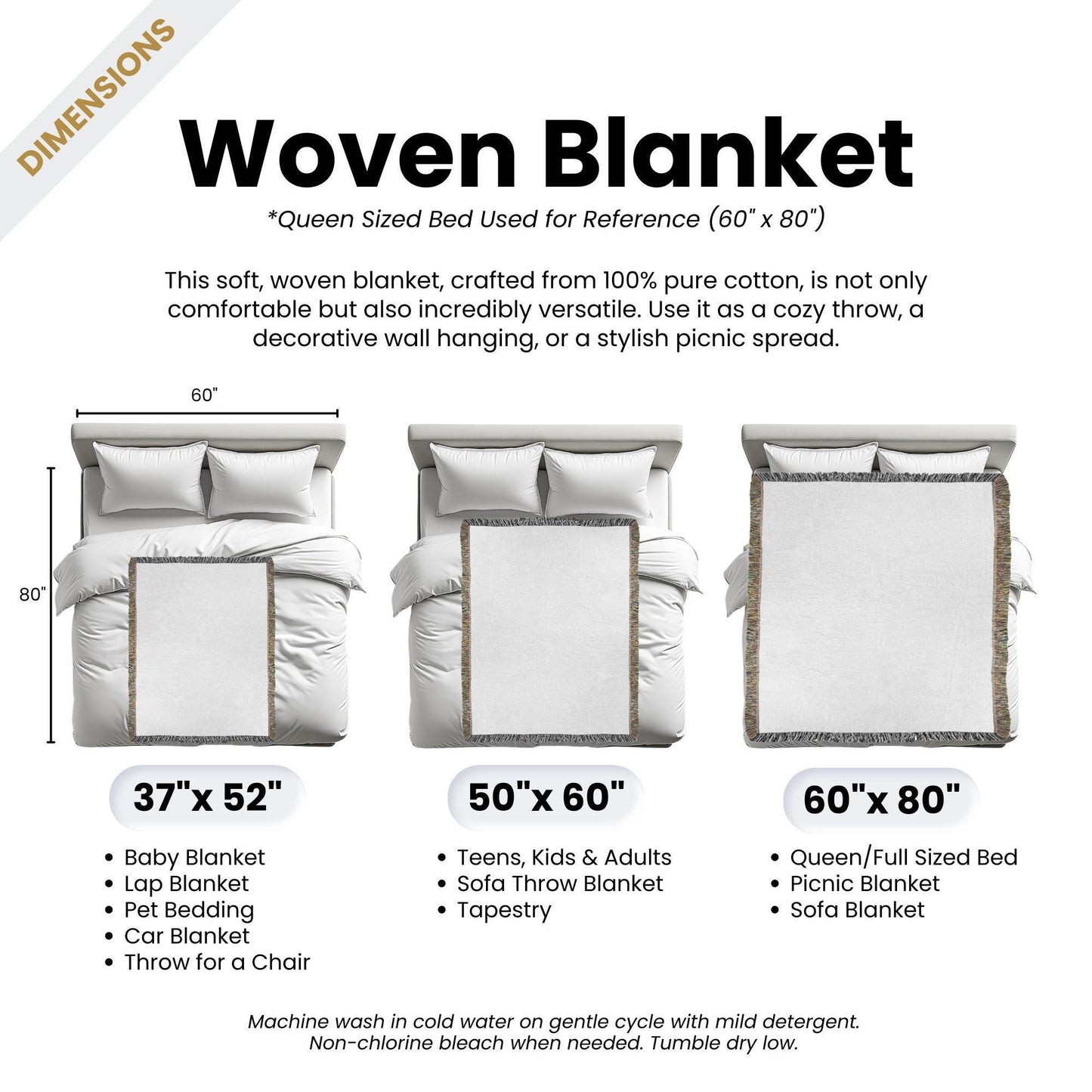 Boho woven blanket with woven pattern styled for layered home decor