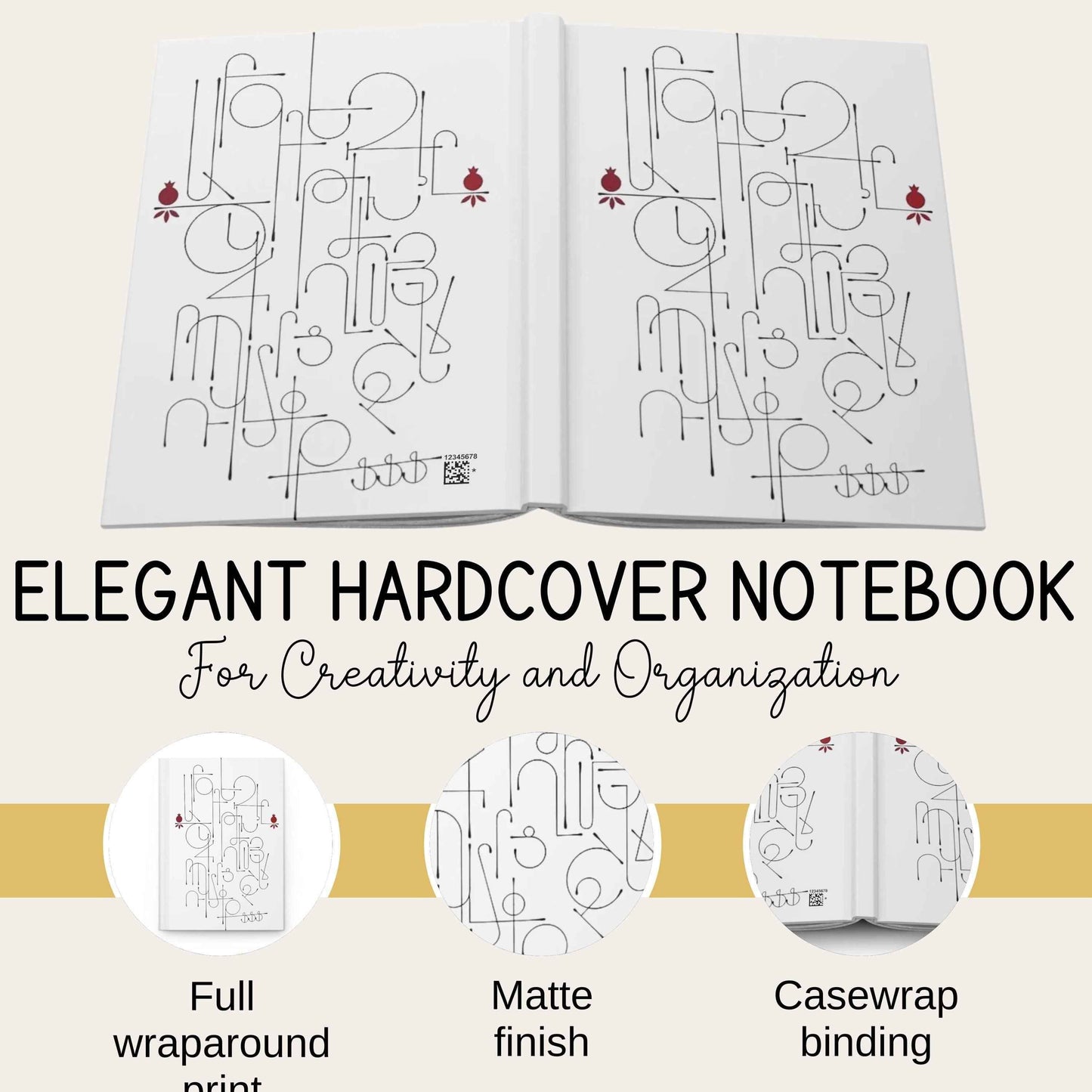 Modern Armenian Notebook - Hardcover Journal With Matte Finish & 150 Lined Pages - timelessbohochic.com