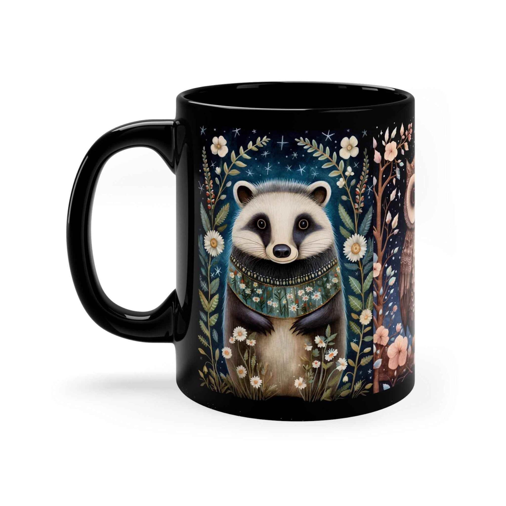 Nordic Folk Art Mug – Scandinavian Rustic Latte Cup with Folk Art Birds Design - timelessbohochic.com