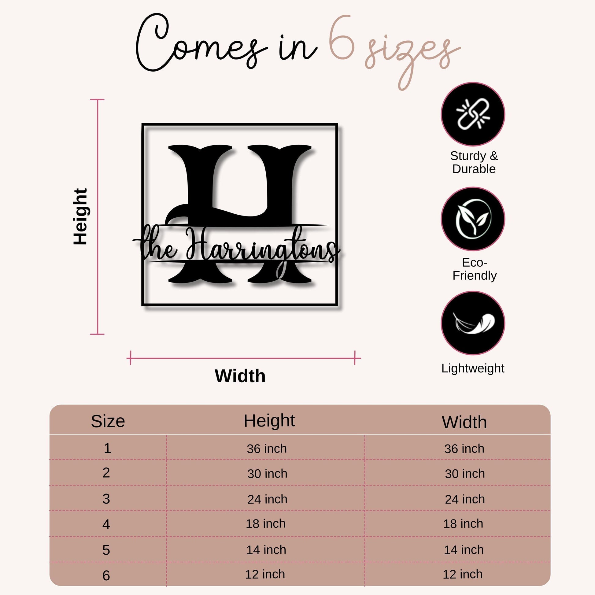 Custom Family Name Sign - Personalized Metal Plaque | Powder Coated Steel Wall Art